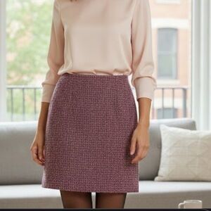 Norton McNaughton pink Tweed Skirt sz 12 NWT